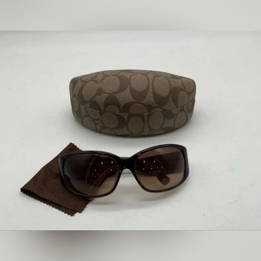 Coach Designer Tortoise Shell Brown Sunglasses + … - image 2